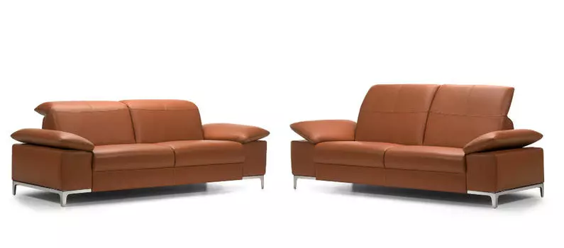 Прямой кожаный диван Chronos коричневого цвета