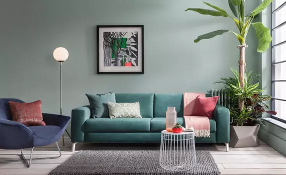 Прямой кожаный диван Colorado серого цвета