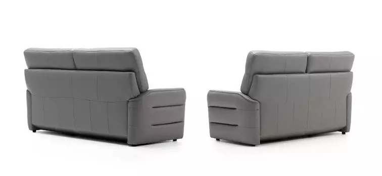 Прямой кожаный диван Montfort серого цвета