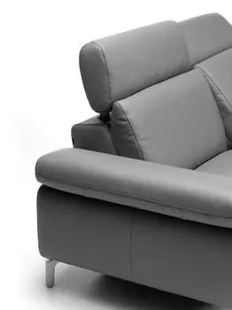 Прямой кожаный диван Tasman серого цвета