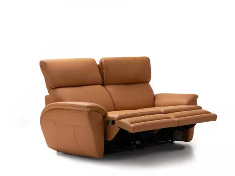 Прямой кожаный диван Valmer коричневого цвета