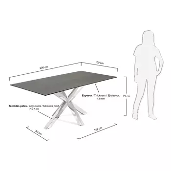 Прямоугольный стол Arya со стальным основанием