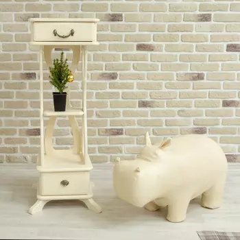 Пуф бегемот мини бежевого цвета