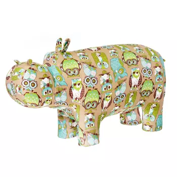 Пуф бегемот совы зелено-коричневые