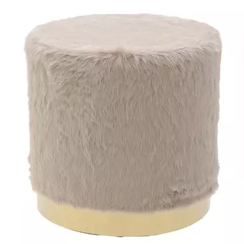 Пуф бежевого цвета с золотым основанием