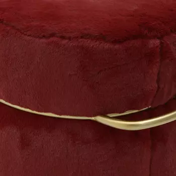 Пуф бордового цвета с золотым обручем