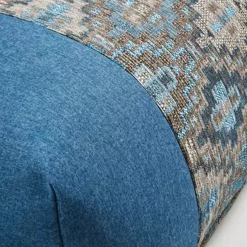 Пуф Cuzco в комбинированной ткани серо-синего цвета