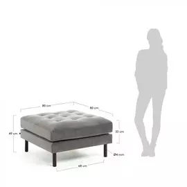 Пуф Debra в сером бархате