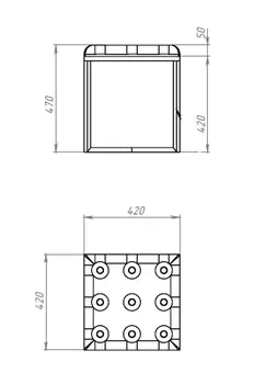 Пуф голубой на металлических ножках