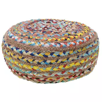 Пуф из джута и хлопка