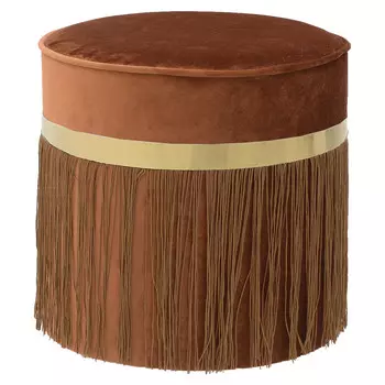 Пуф коричневый с бахромой