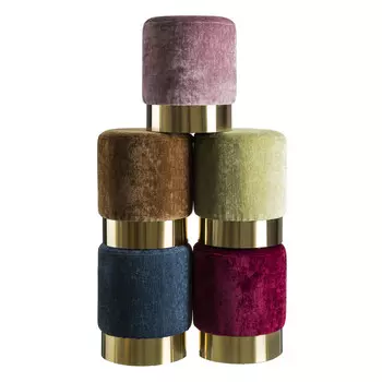 Пуф круглый коричневого цвета бархатистый