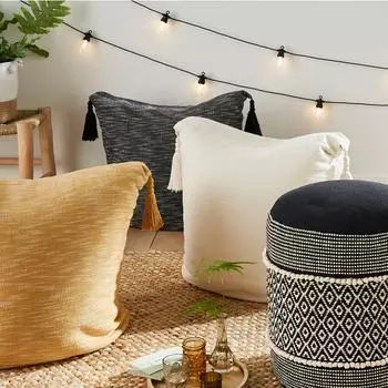 Пуф меланжевый Lokken черного цвета