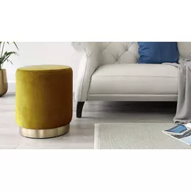 Пуф на латунном основании Emonda золотого цвета