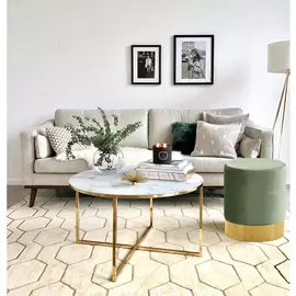 Пуф на золотом основании Domane мятного цвета