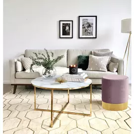 Пуф на золотом основании Domane розового цвета