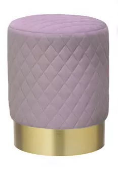 Пуф розового цвета с металлическим основанием