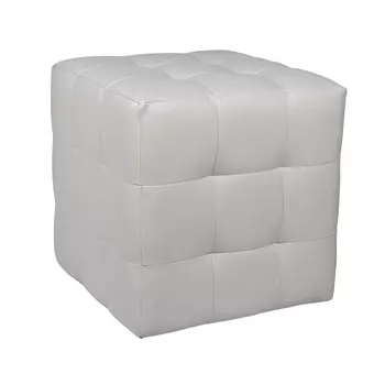 Пуф руби Paris из экокожи белый