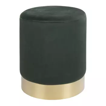 Пуф с латунным основанием Gamby темно-зеленого цвета