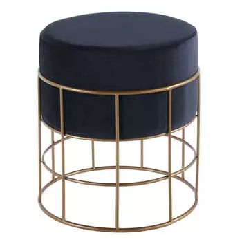 Пуф с мягким синим сидением