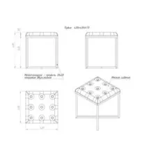 Пуф с золотым основанием цвета корица