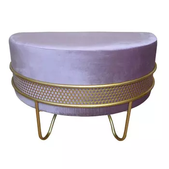Пуф сиреневого цвета на металлических ножках