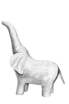 Пуф слон 1 серебристого цвета