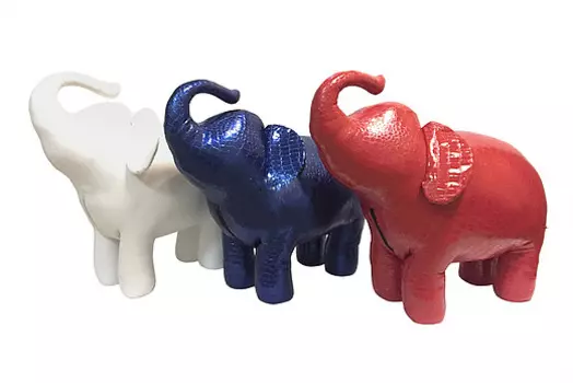 Пуф слон 2 красного цвета