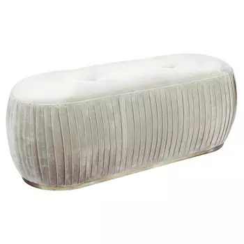 Пуф Souffle большой молочный на деревянном основании