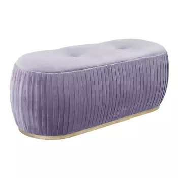 Пуф Souffle большой сиреневый на деревянном основании