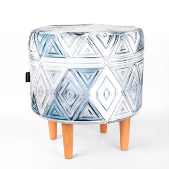 Пуф спутник Vitrage бело-голубого цвета