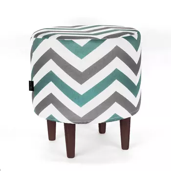 Пуф спутник Willy с серо-бирюзовым узором