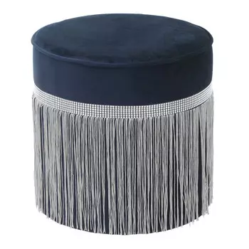 Пуф темно-синего цвета на металлическом каркасе