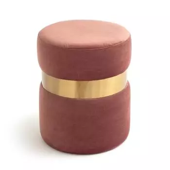 Пуф велюровый Luxore розового цвета