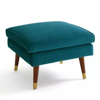 Пуф Wilde y из велюра и полиэстера сине-зеленого цвета