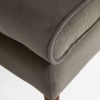 Пуф Wilde y из велюра и полиэстера серо-коричневого цвета