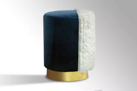 Пуфик Koan из бархата и искусственного меха