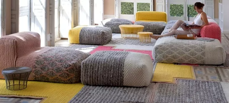 Пуфик Plait из натуральной шерсти