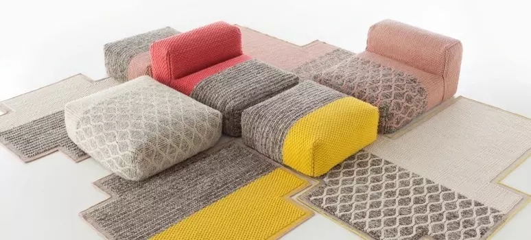 Пуфик Plait из натуральной шерсти