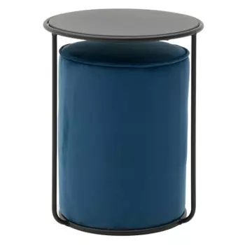 Пуфик синего цвета со столиком