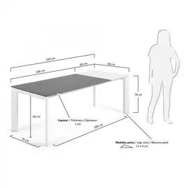 Раскладной обеденный сто Atta cо столешницей из фарфора