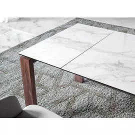 Раскладной обеденный стол с мраморной столешницей