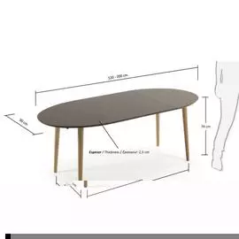 Раздвижной обеденный стол Julia Grup Oakland Brown