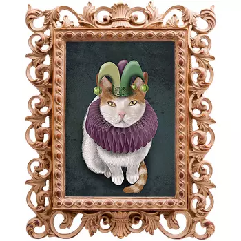 Репродукция арлекин в раме матильда беж