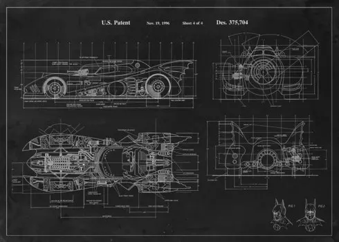 Репродукция картины на холсте бэт мобиль