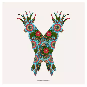 Репродукция картины на холсте два попугая