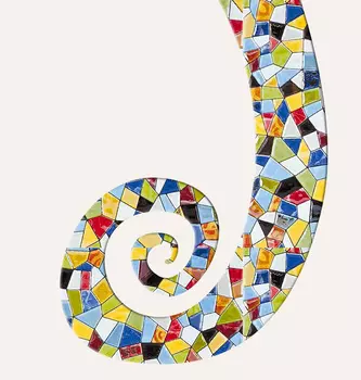 Репродукция картины на холсте макака в мозаике