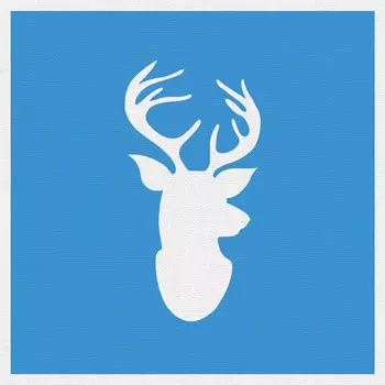 Репродукция картины на холсте олень на синем