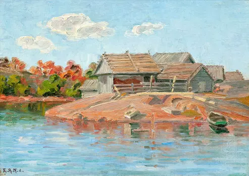 Репродукция картины на холсте Olja pa Skiva Sign