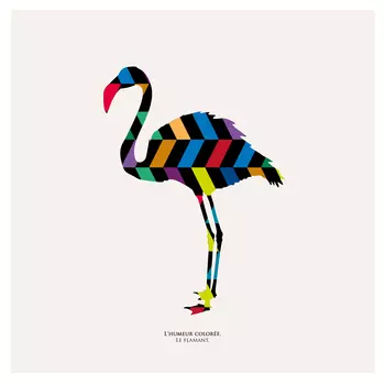 Репродукция картины на холсте семицветное настроение фламинго